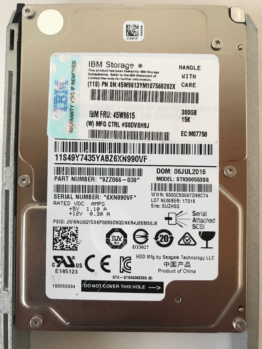 HD Seagate IBM 300Gb 15K 2.5 SAS - Seminovo - Infobell
