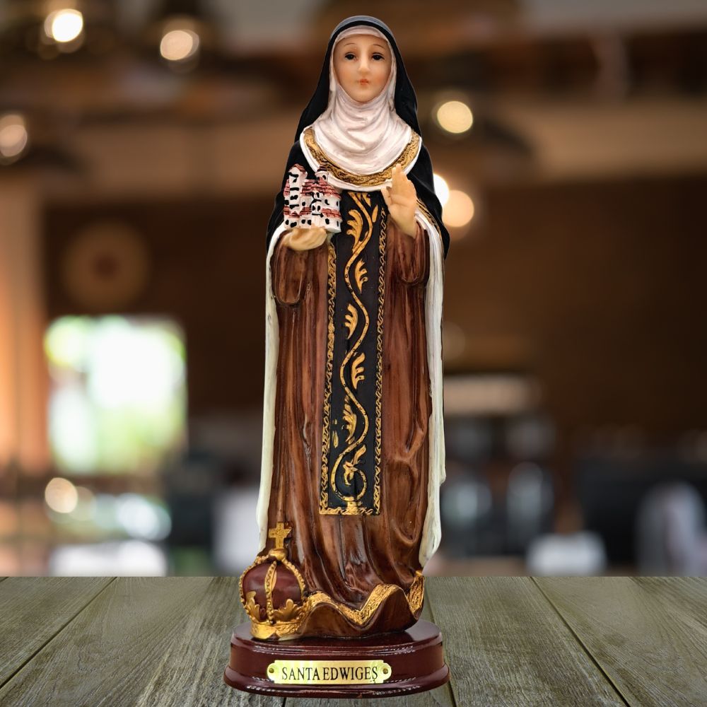 Imagem Santa Edwiges resina importada 22cm Arte Relicário
