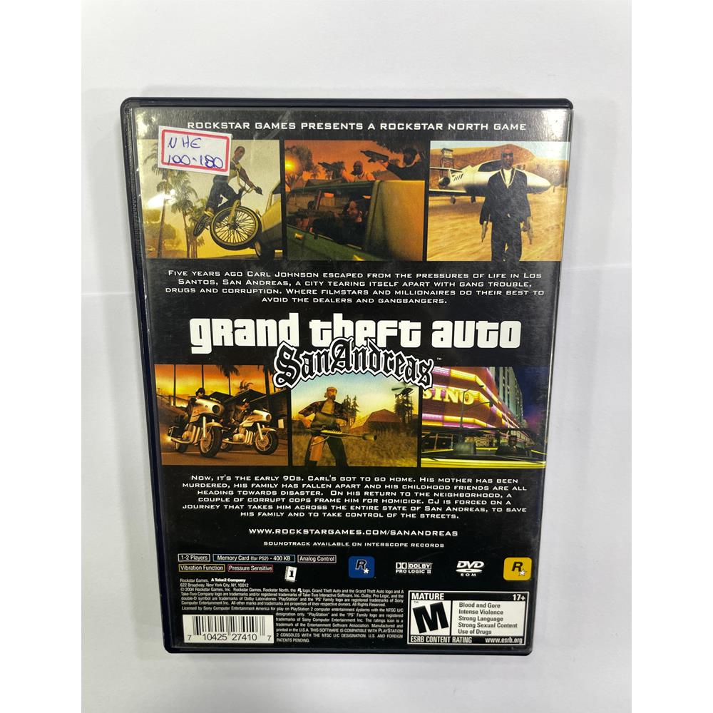 Grand Theft Auto San Andreas, PS2 Original Americano (Usado) - Nova Era ...