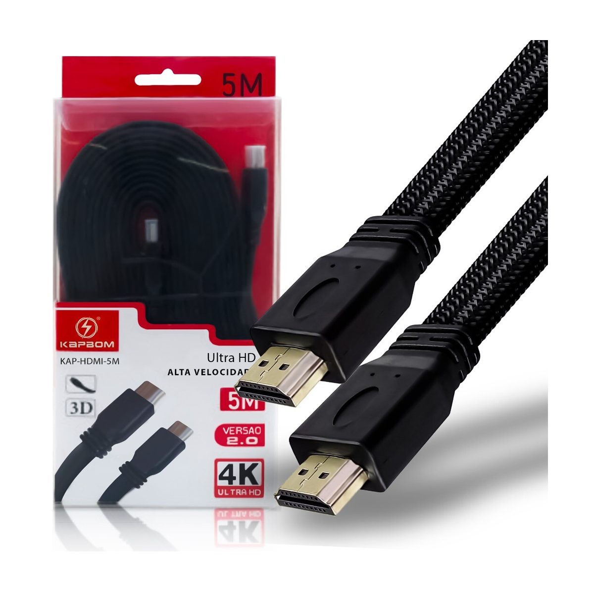 Cabo hdmi 5 metros kapbom Shopel Papelaria