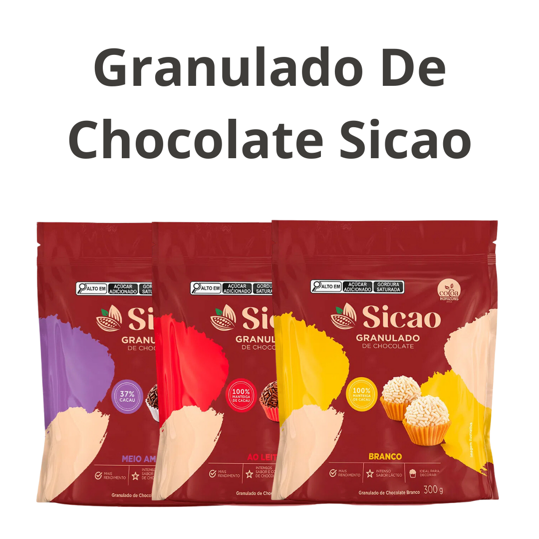 Granulado De Chocolate Branco Cacau 300g Sicao - Colibri Festas