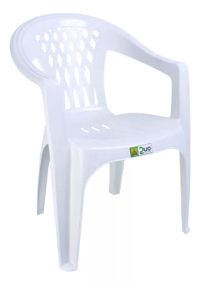 POLTRONA BRANCA C/BRAÇO DUOPLASTIC - Dinna Móveis