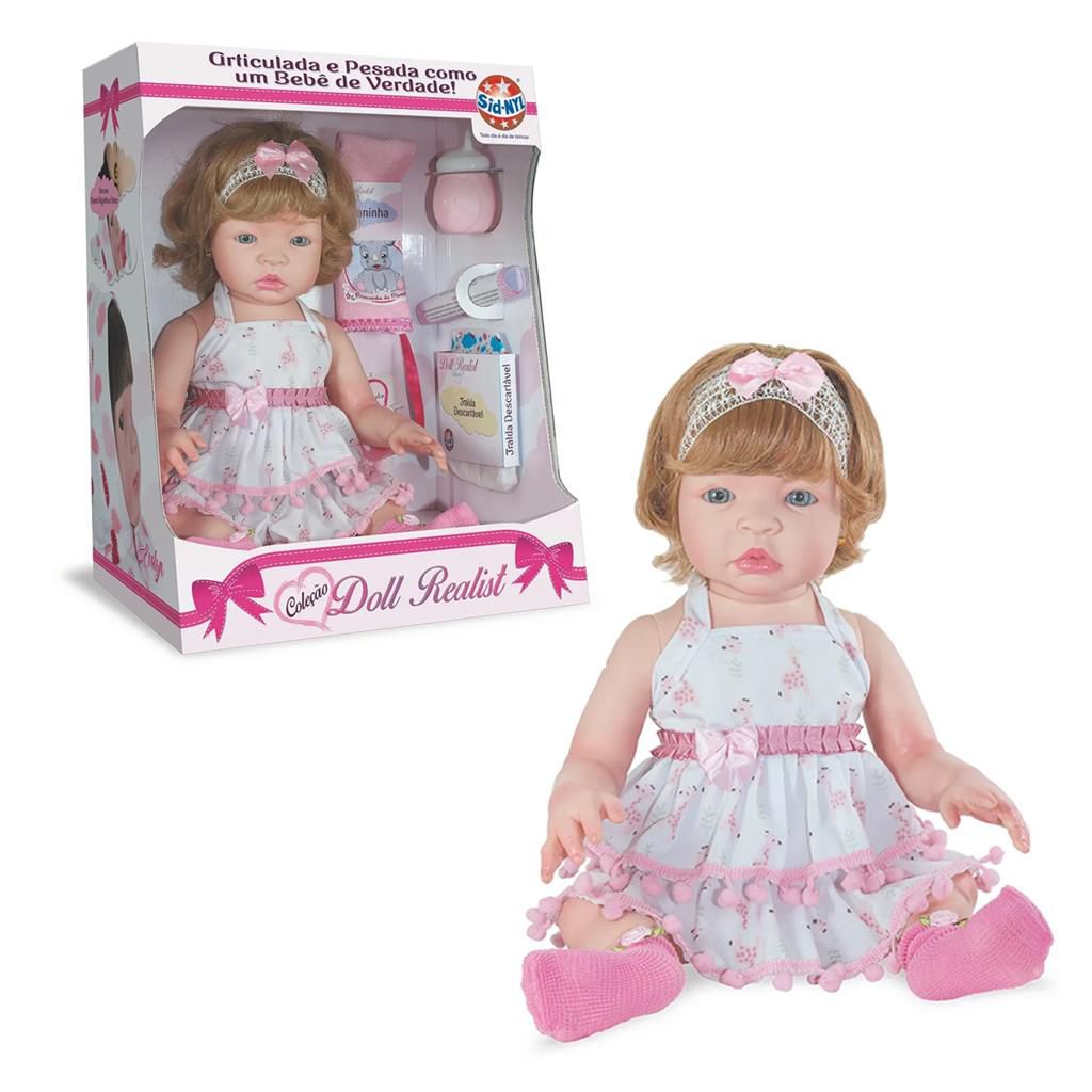 BK Cinza Boneca Bebe Real Reborn Realista Menina Mundo Brinquedos