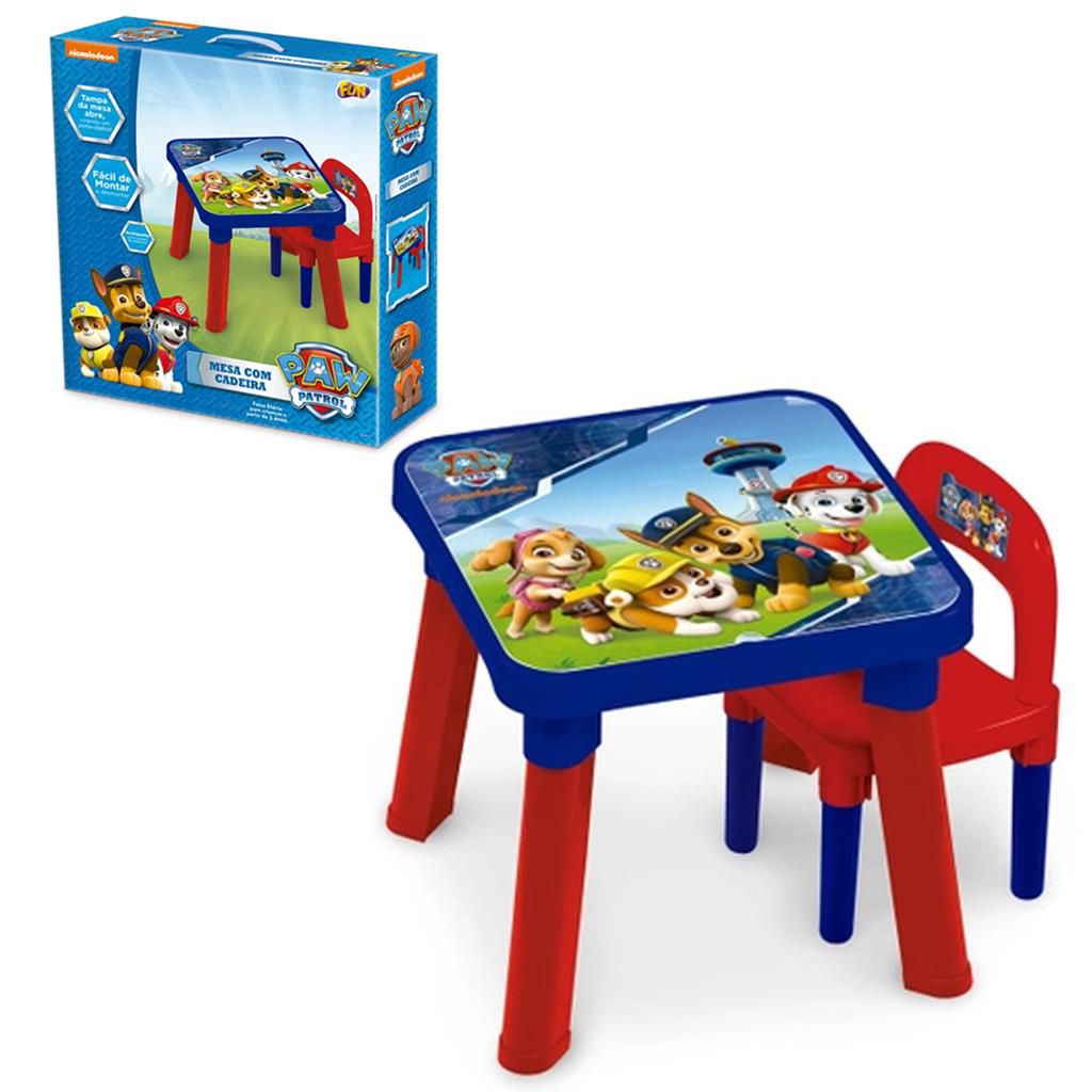 Mesa Com Cadeira Infantil Patrulha Canina Fun - Loja Zuza Brinquedos |  Ofertas todos os dias