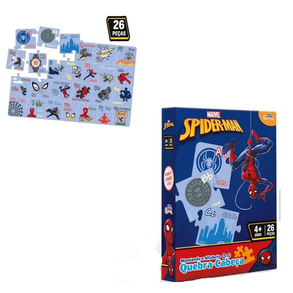 Jogo Quebra Cabeça Disney 20p Homem Aranha Montando Numeros - Loja Zuza  Brinquedos