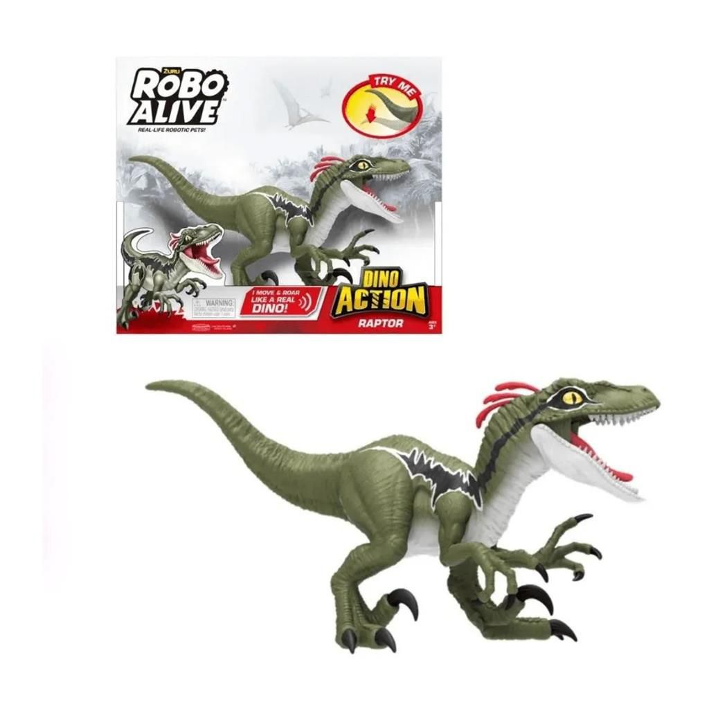 Robo Alive Dinossauro Raptor Dino Action Candide - Loja Zuza Brinquedos