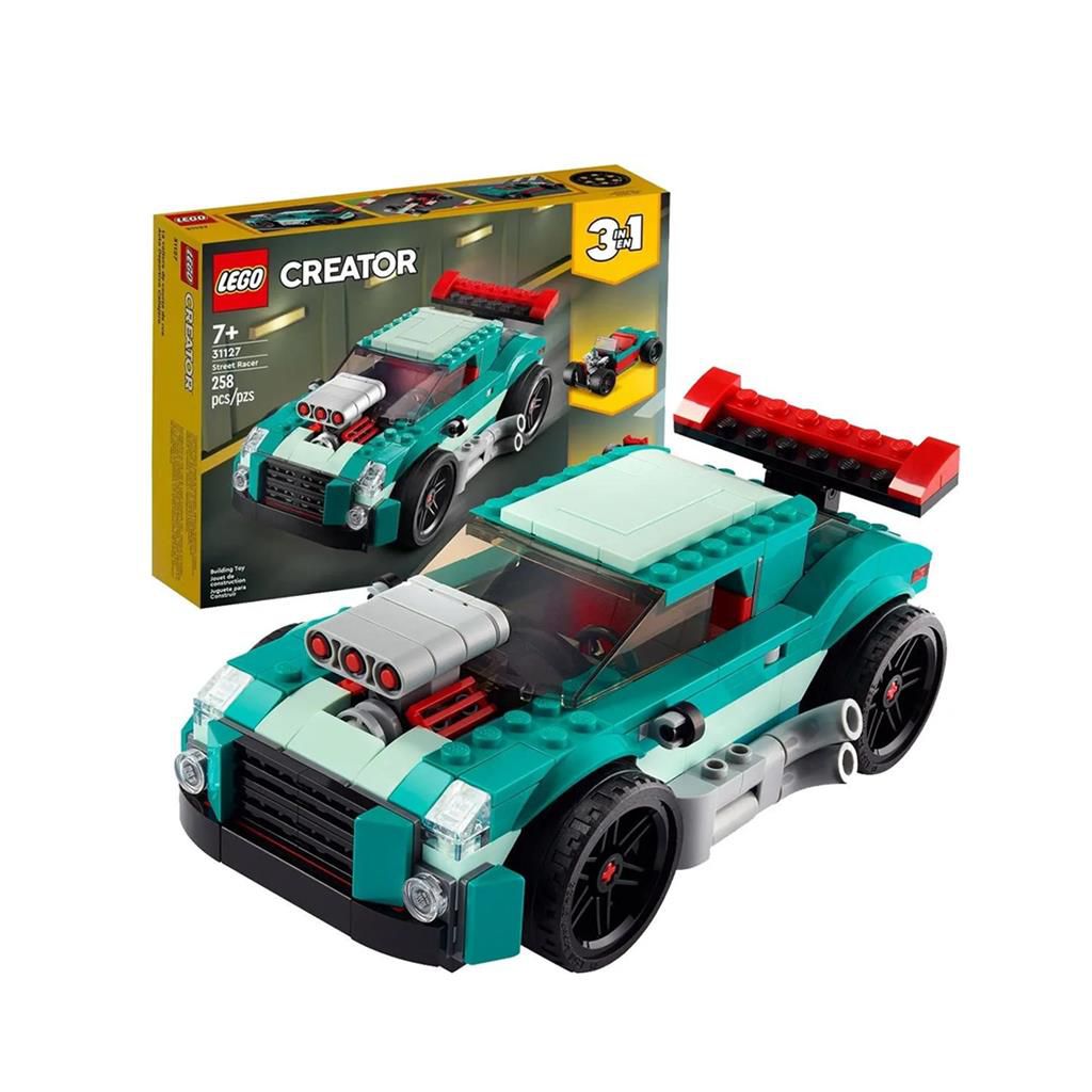 LEGO Creator 3-in-1: Carro de Corrida de Rua, Idades 7+, 258 Peças, Item  31127