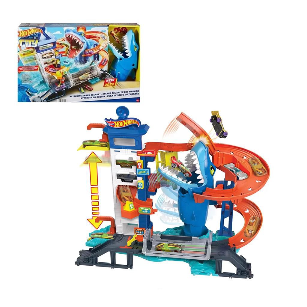 Pista Hot Wheels Track Builder Ataque Do Tubarão