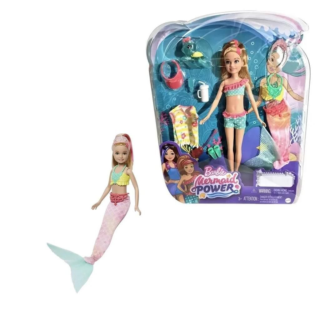 Boneca Barbie Sereia Power Irmas Sereias Mattel - Loja Zuza