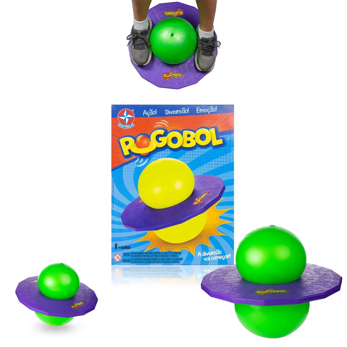 Pogobol Roxo e verde pula pula original estrela brinquedos - Jump Ball -  Magazine Luiza