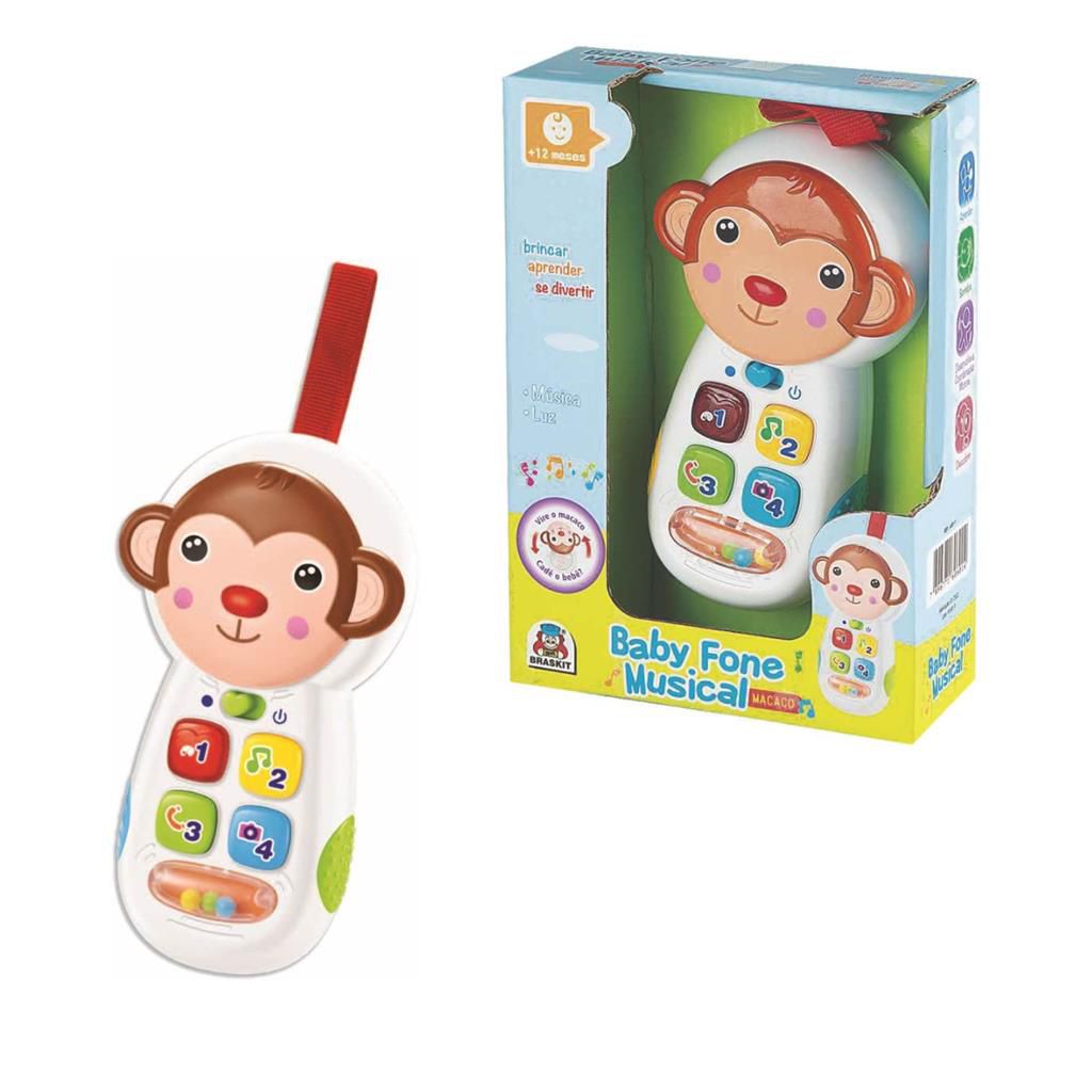 Telefone Celular Infantil Musical Baby Phone Rosa - Buba