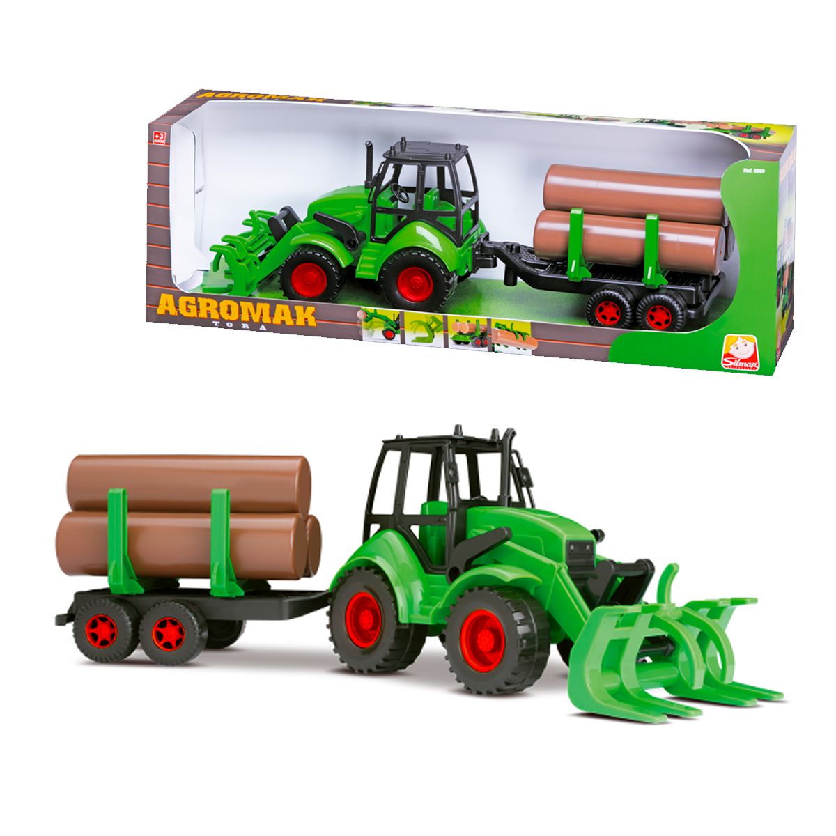 TRATOR DE BRINQUEDO INFANTIL AGRO MINIATURA 20CM - CARDOSO