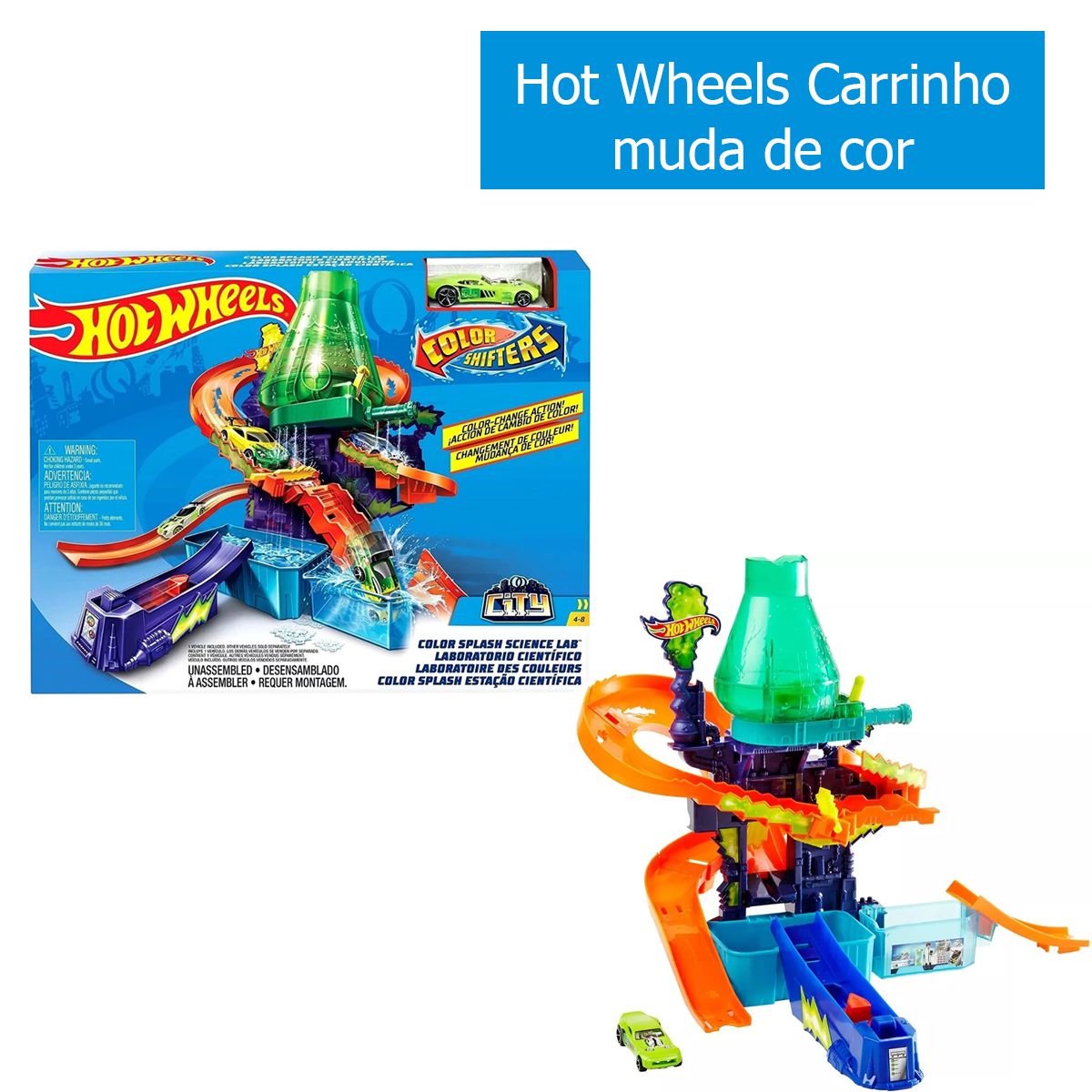 Pista Hot Wheels Color Change Estação Científica Mattel CCP76