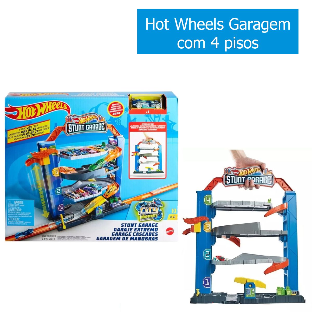 Pista De Carrinhos Hot Wheels City Garagem 4 Pisos Original - Loja