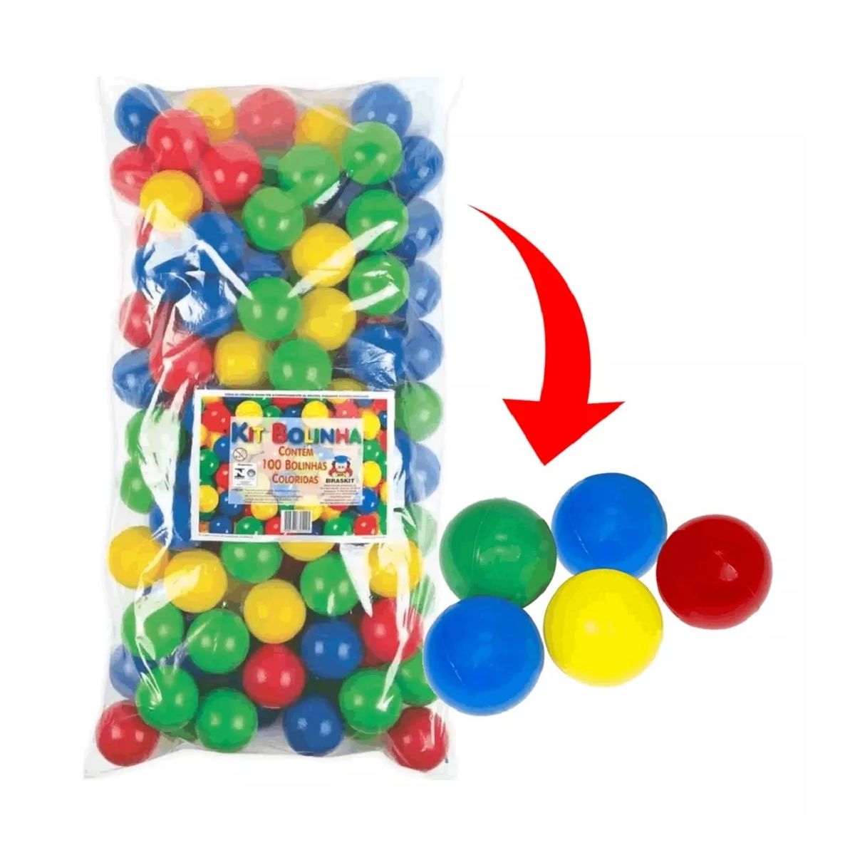 Bolinhas Coloridas para Piscina Kit 100 Unidades : :  Brinquedos e Jogos