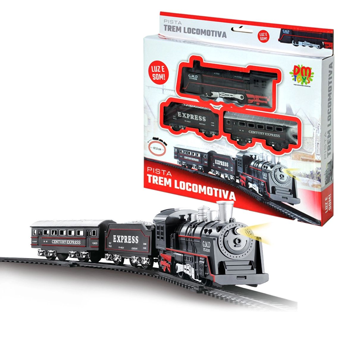 Brinquedo Trem Locomotiva Infantil Grande Com Som E Luz