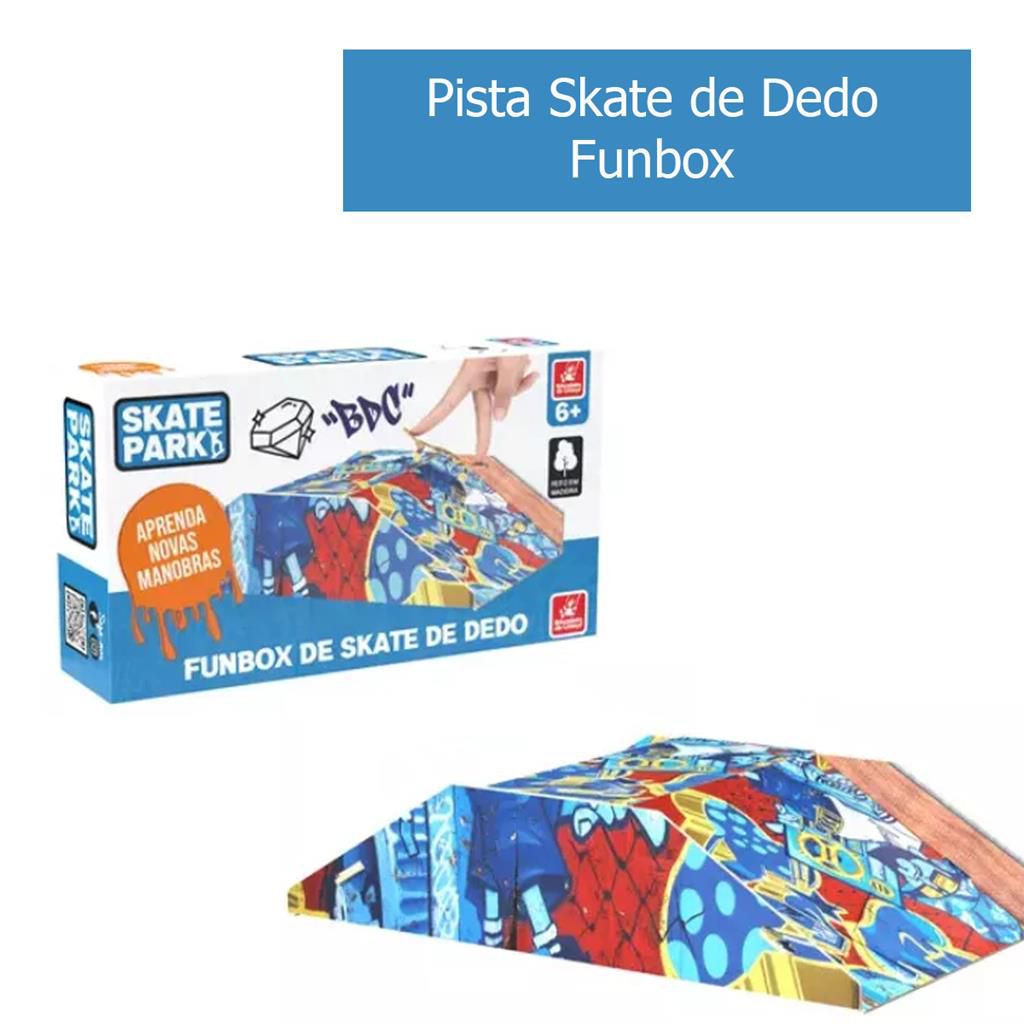 Rampa Funbox - Skate Park de Dedo - Com Suporte em Madeira - 3836