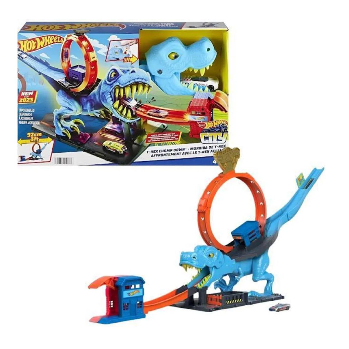 Pista Lançador Brinquedo Infantil Dinossauro Race Looping