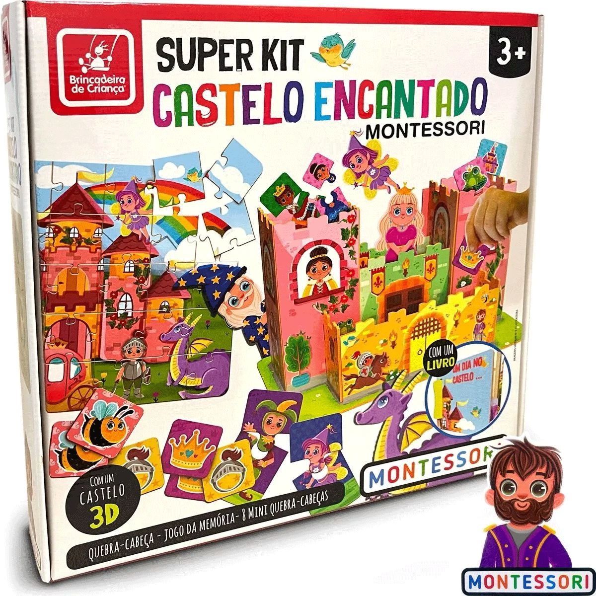 Jogo Super Kit - Carros - 3 Em 1 - Jogo de Memória - Quebra Cabeça