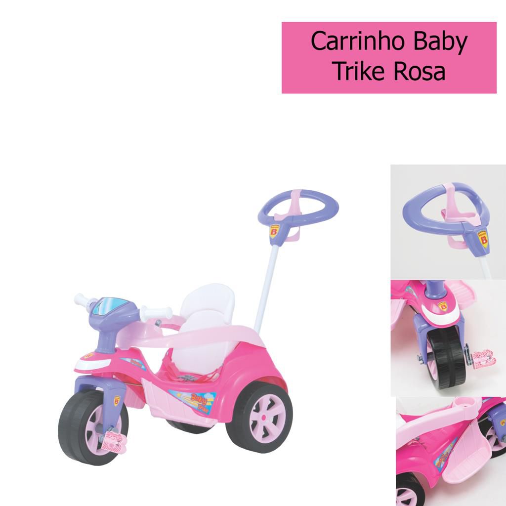 Triciclo Infantil Motoca Azul Pedal Haste Velotrol Tatetico