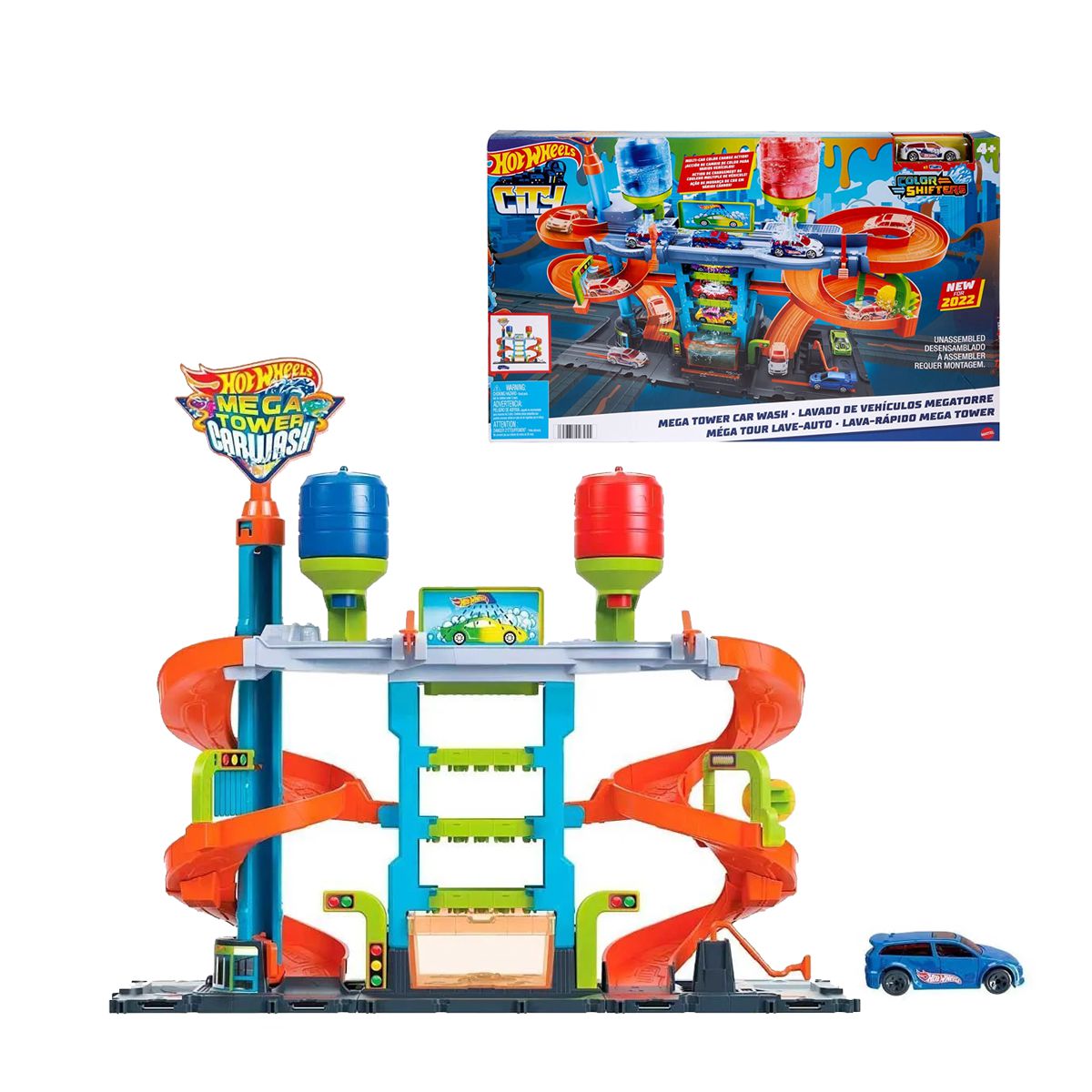 Kit Brinquedo Menino Mega Lava Rapido e Carrinho Ferro Muda Cor