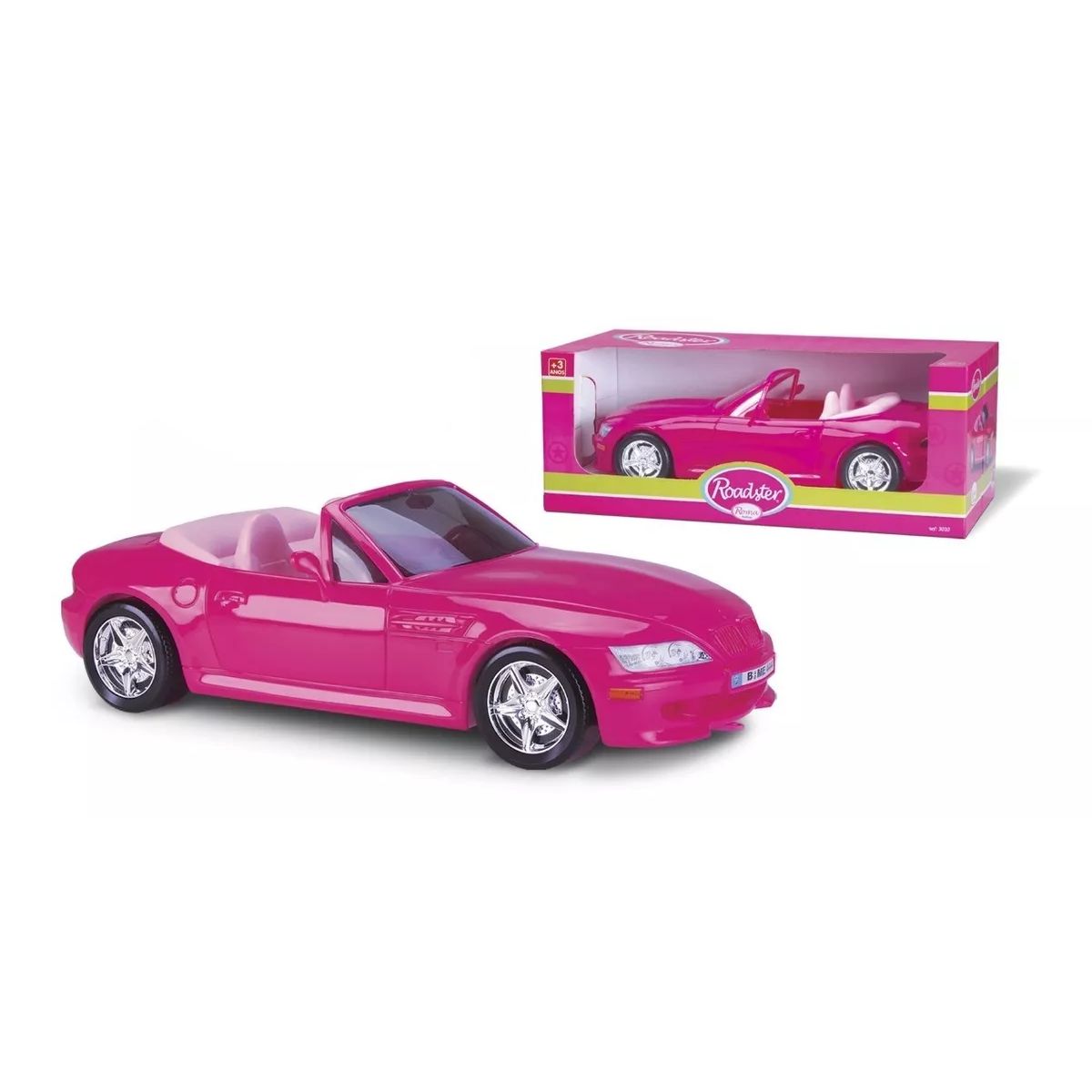 Carrinho Carro Conversível Para Boneca Barbie 46cm Roma