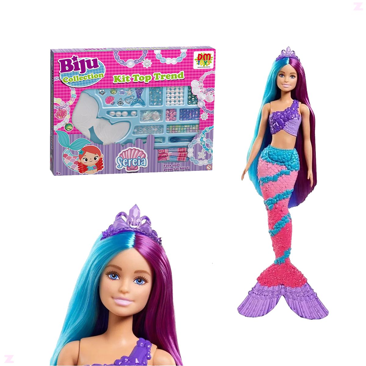 Jogos com a boneca sereia! Série infantil das bonecas Barbie