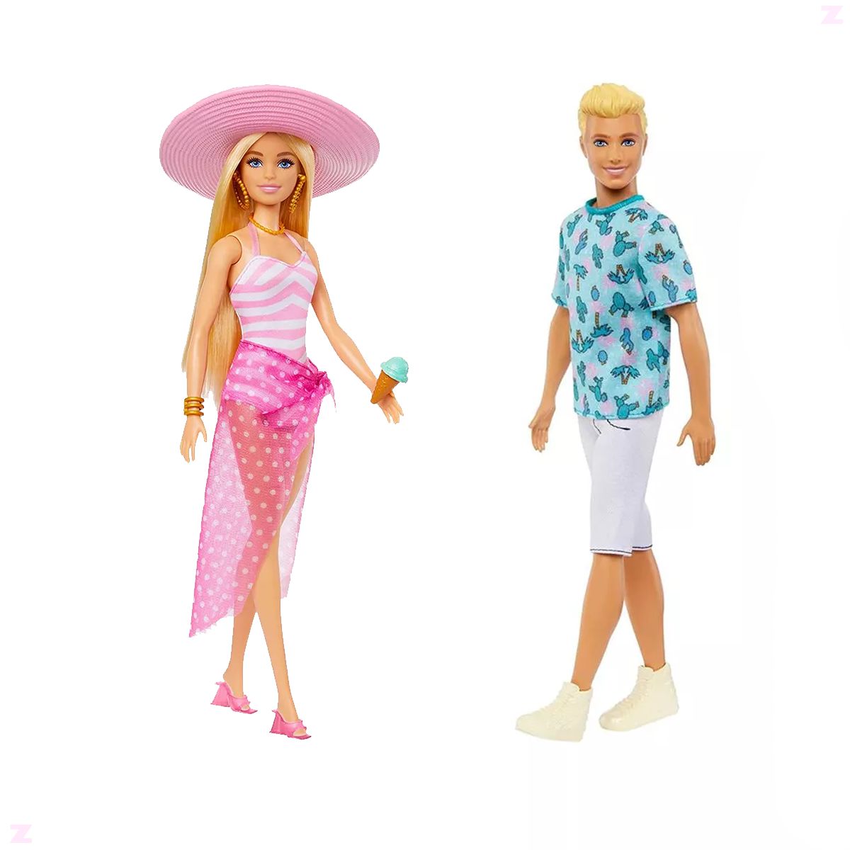 Boneco Ken Loiro Dia de Surf c/ Pet e Acessórios de Praia - Barbie - Mattel