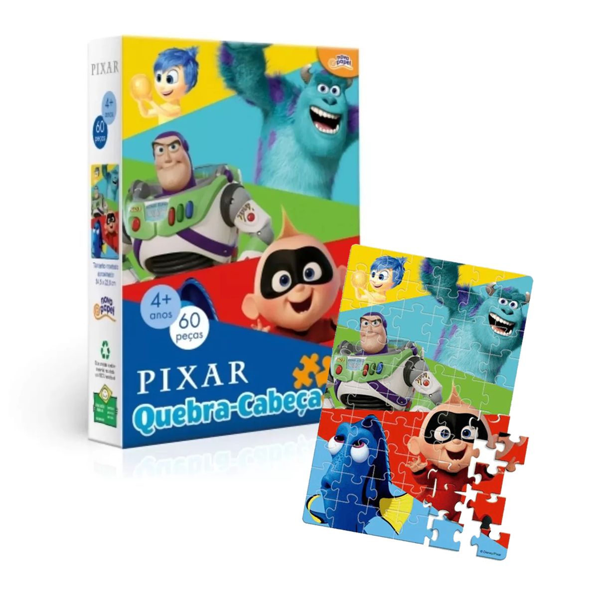 Jogo De Mesa Quebra Cabeça De Chão Infantil Disney Pixar