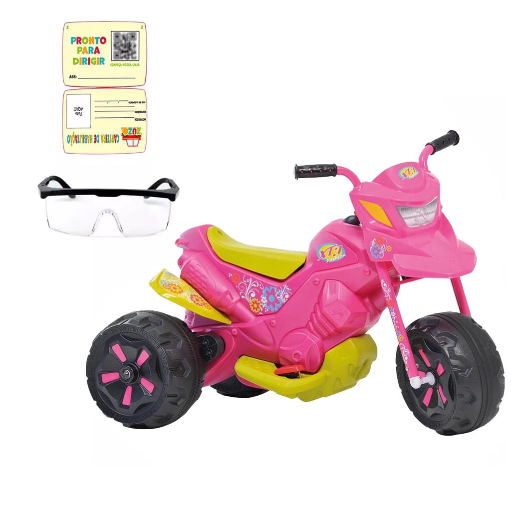 Brinquedo Infantil Divertido Moto De Passeio Max Rosa Calesita em