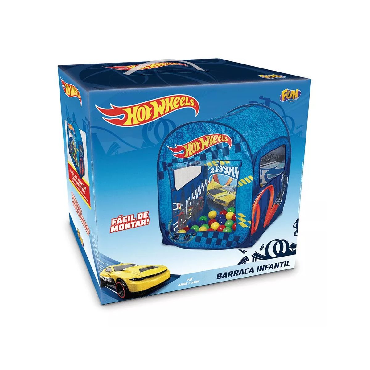 Carro Hot Wheels com Chave Lançador Azul - Fun Divirta-se