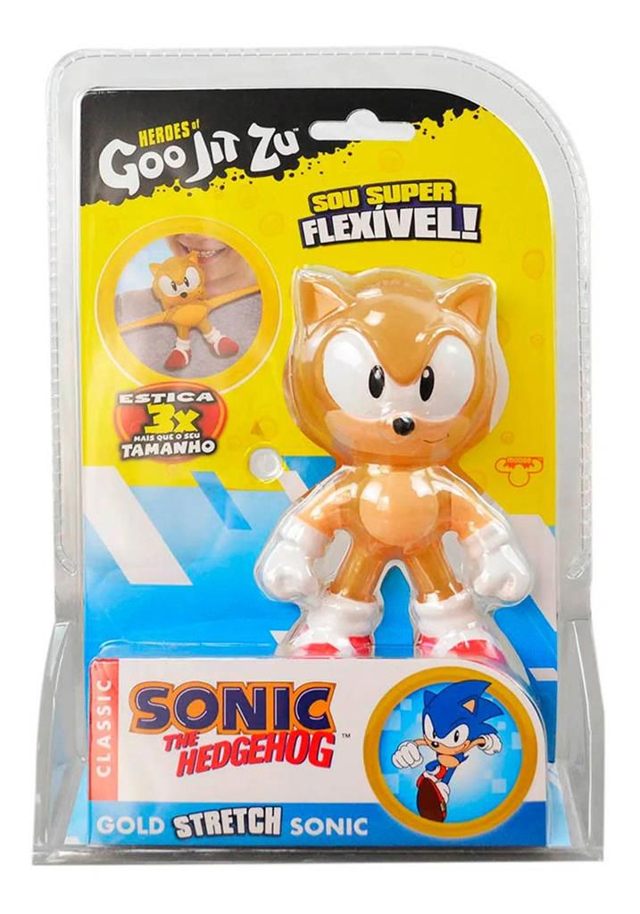 Boneco Sonic Dourado Heroes Goo Jit Zu Estica - Loja Zuza