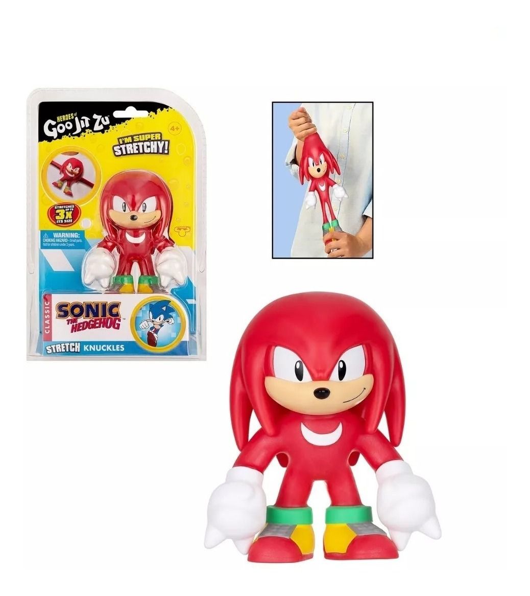 Boneco Elástico que Estica Knucles Sonic 17 cm - Goo Jit Zu