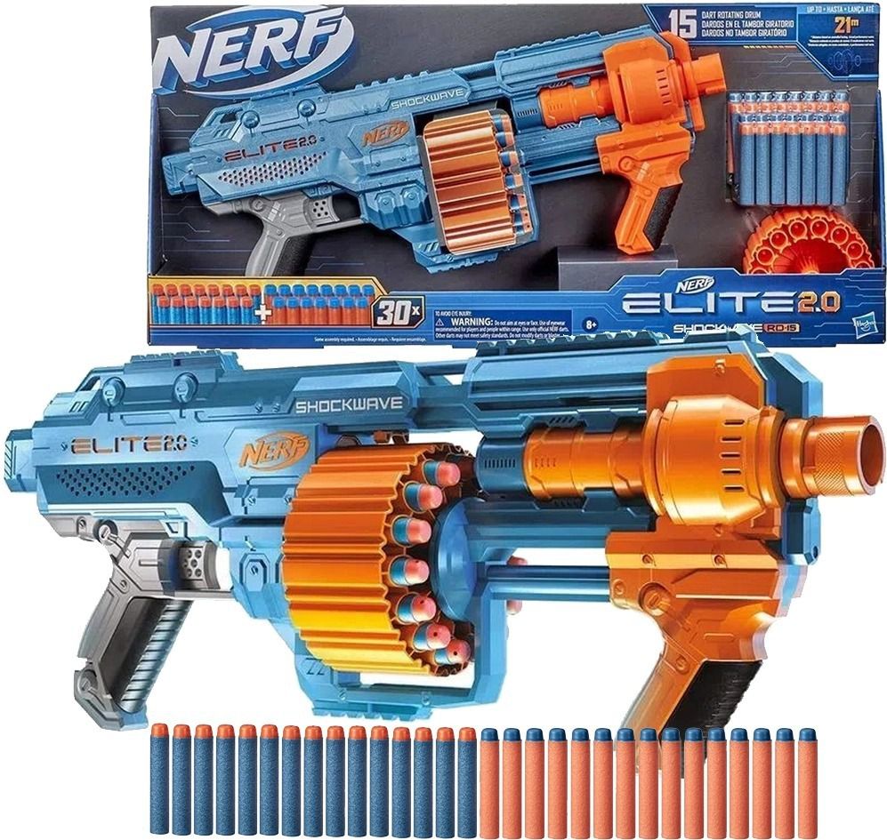 Arminha De Brinquedo Nerf Elite 2.0 Shockwave Com 30 Dardos