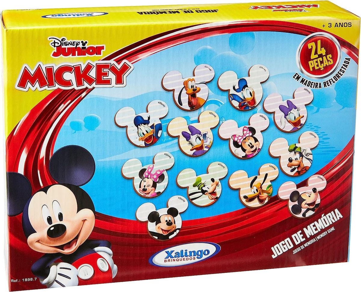 Jogo Memória Mickey Disney 24 Peças Em Madeira Divertido - Xalingo - Jogos  de Memória e Conhecimento - Magazine Luiza