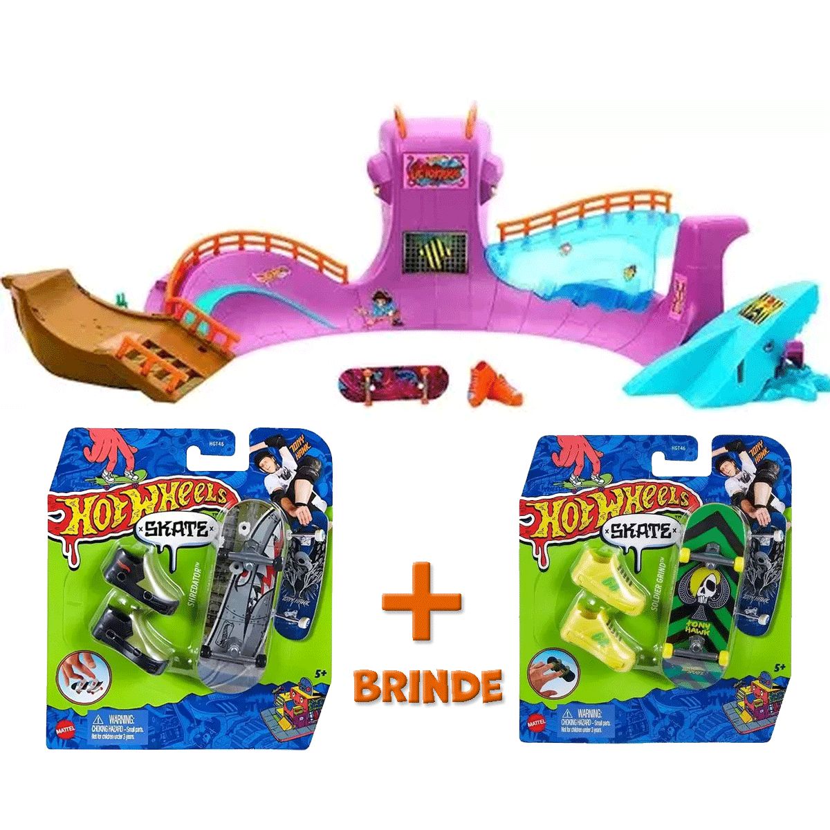 Kit Hot Wheels Pista Octopark + 3 Skates de Dedo Com 6 Tenis - Loja Zuza  Brinquedos