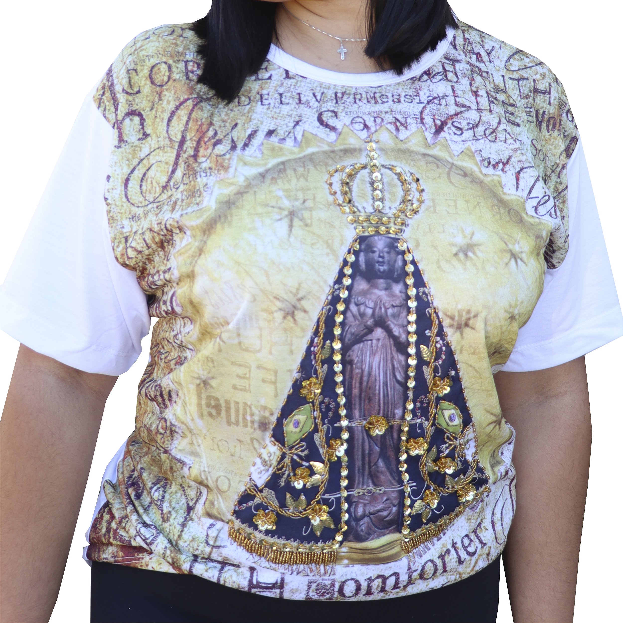 Camiseta Nossa Senhora Nicho Bordada - Fazenda da Esperança Loja | Conheça  nossos produtos!