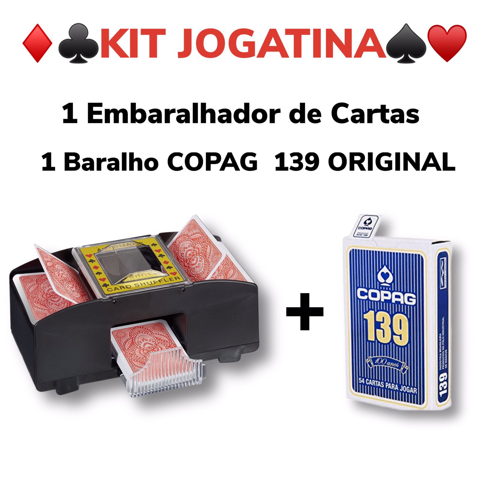 Kit 2 Jogo Baralho Profissional Copag 139 Original 55 Cartas