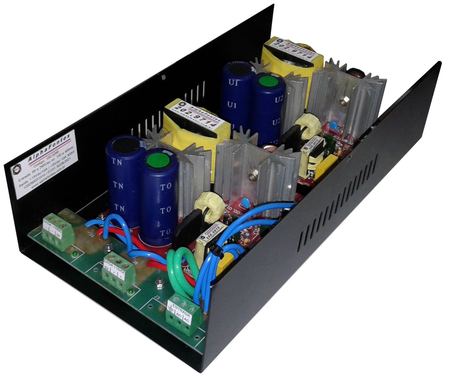 FONTE FULL RANGE ENTRADA 85 A 265VAC SAÍDA SIMETRICA (2x 15VDC / 10A) -  Alpha fontes transformador conversor dc dc