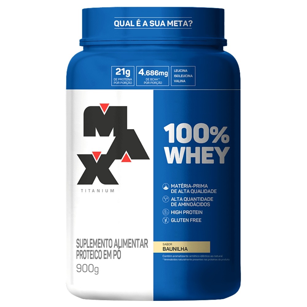 100% WHEY DR. PEANUT POTE 900G - MAX TITANIUM - X3 Suplementos