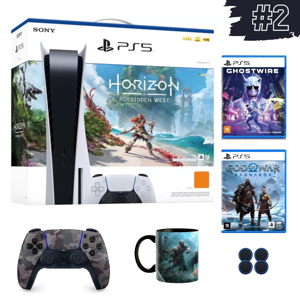 Combo #2 Console PlayStation 5 - PS5 - 825GB Com Leitor de Disco +