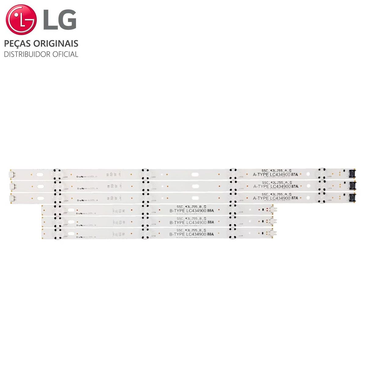 KIT 6 BARRAS DE LED TV LG 43