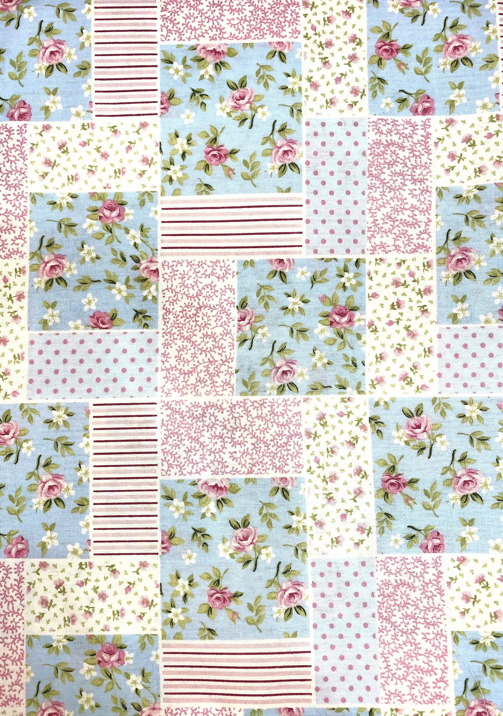 tricoline floral patchwork