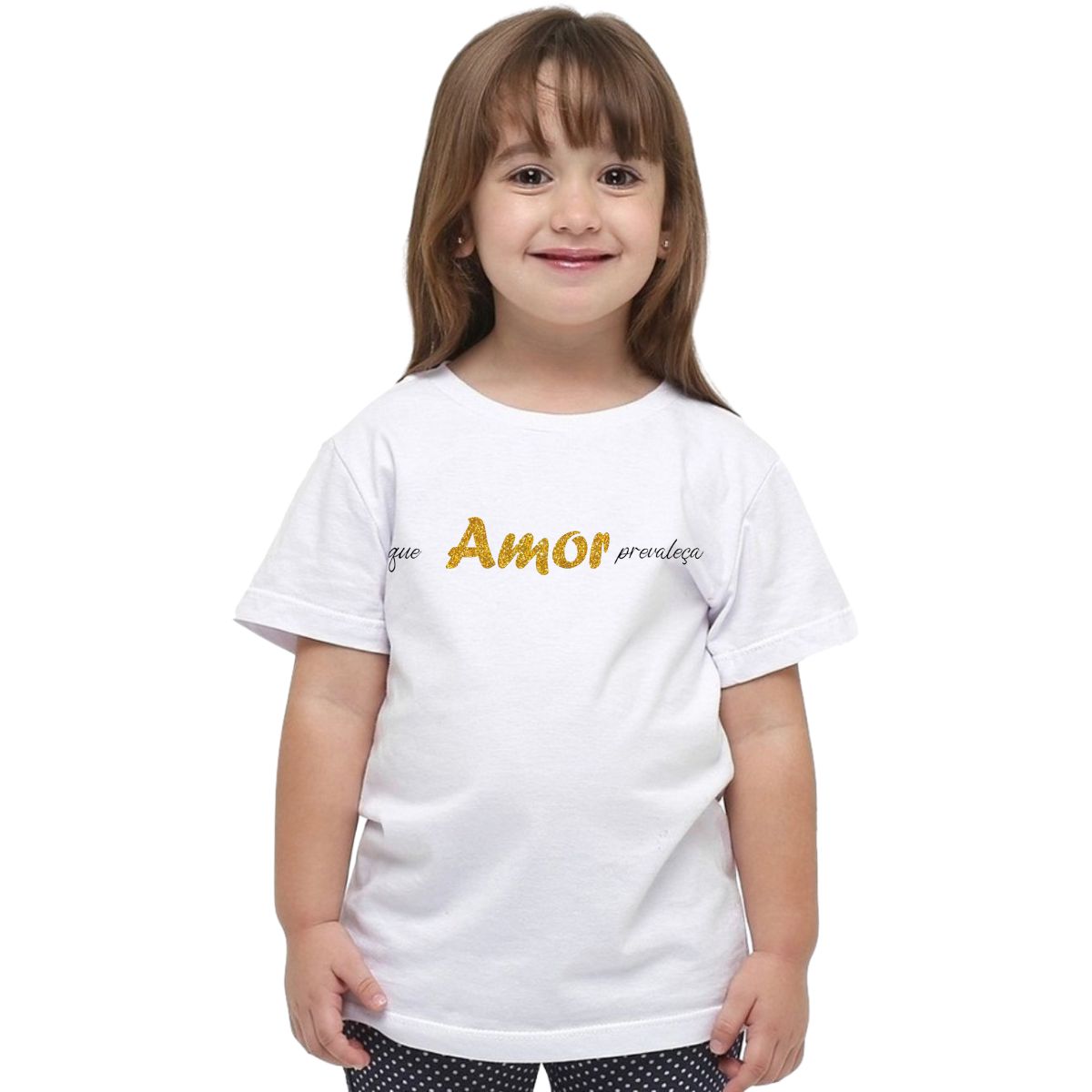 CAMISETA INFANTIL BRANCO QUE O AMOR PREVALEÇA - Pantera T-shirt