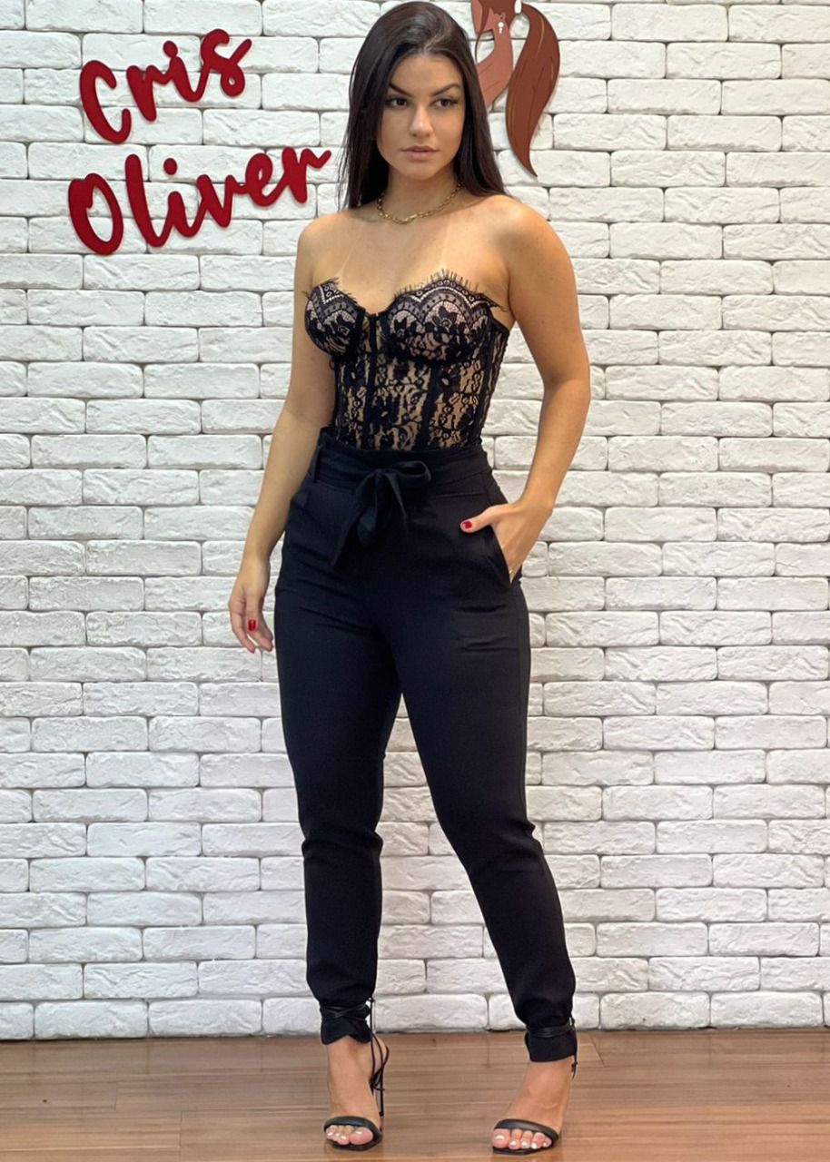 Calça Modeladora Arco Black  Cris Oliver - Cris Oliver Moda Feminina