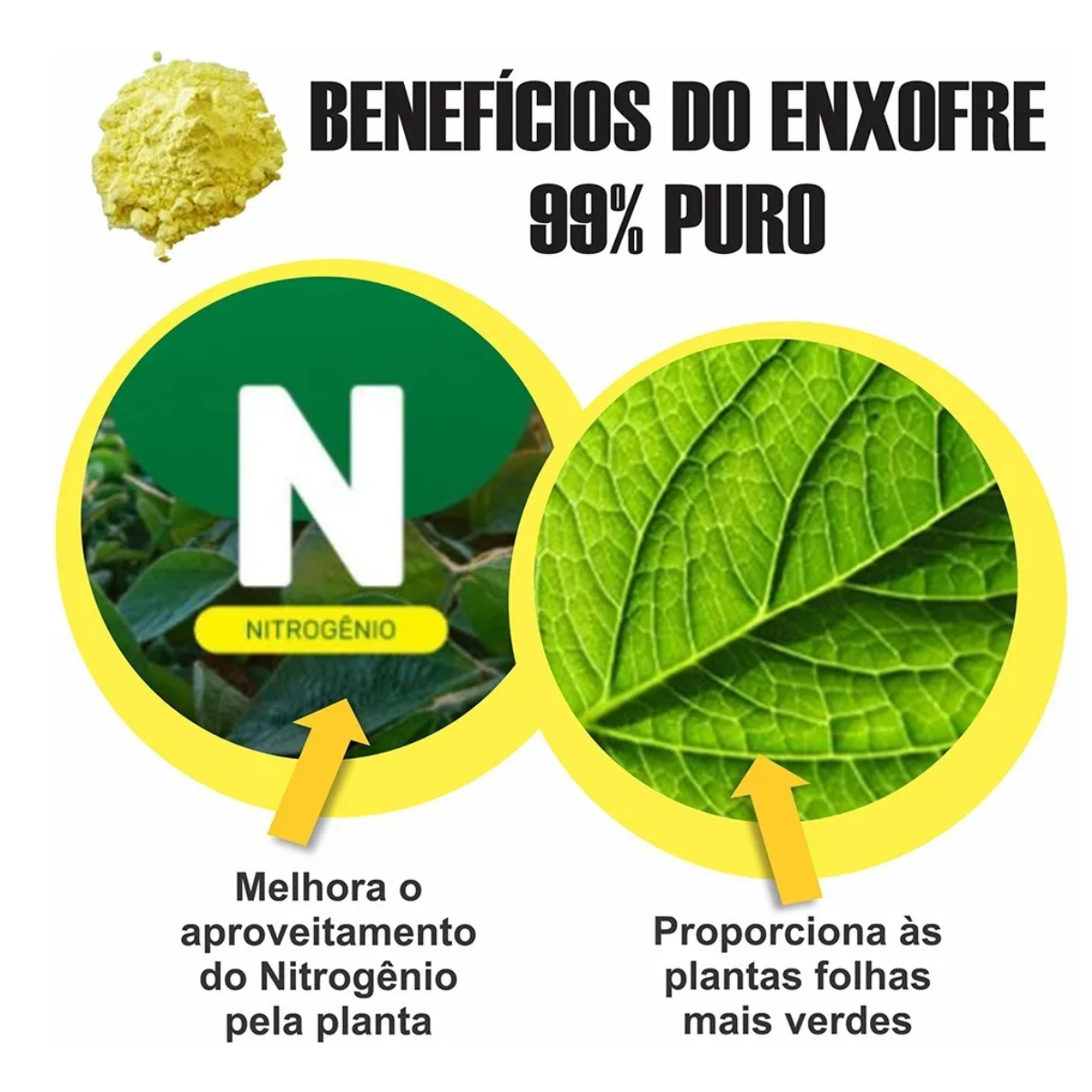 Enxofre Puro Agrícola uso geral - 1 kg OFERTA! - Lojão do Produtor
