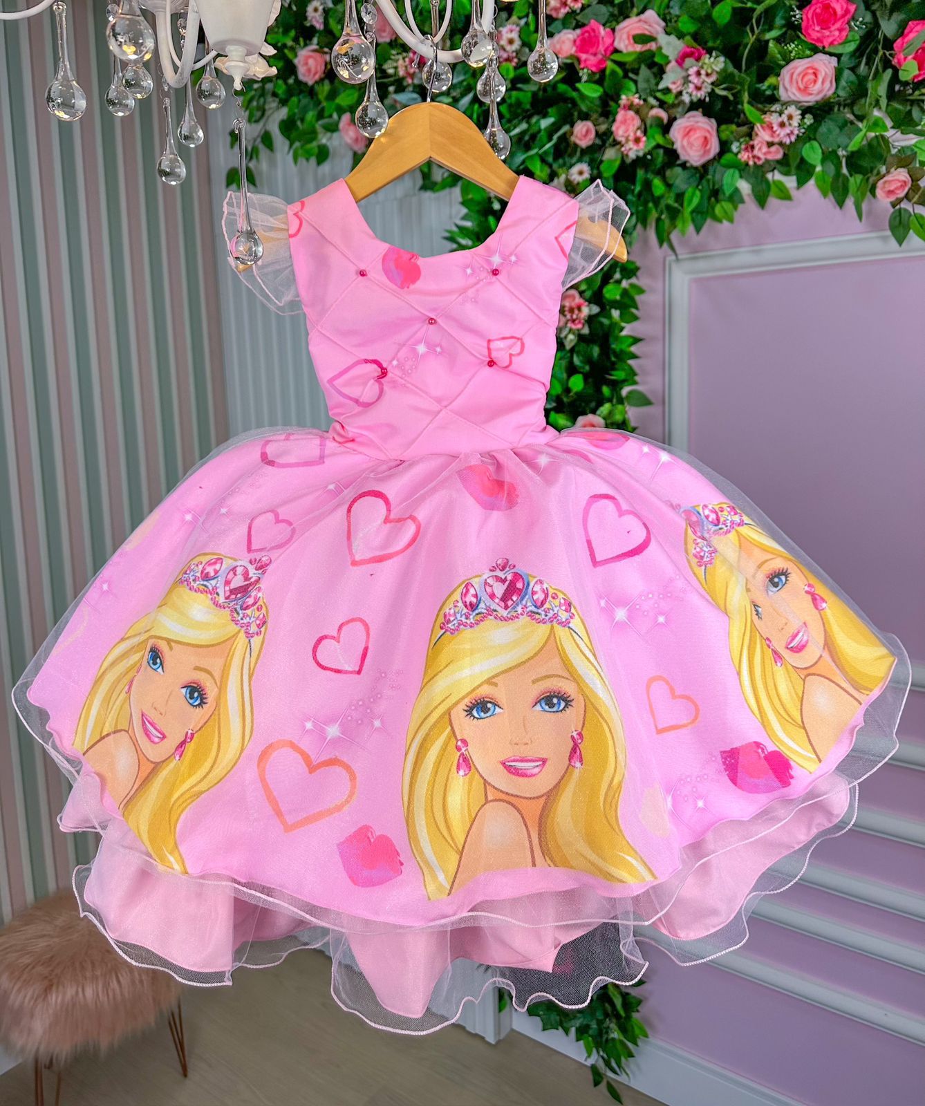 Vestido Princesa Belli Tematico Barbie Girls - Roupa Infantil