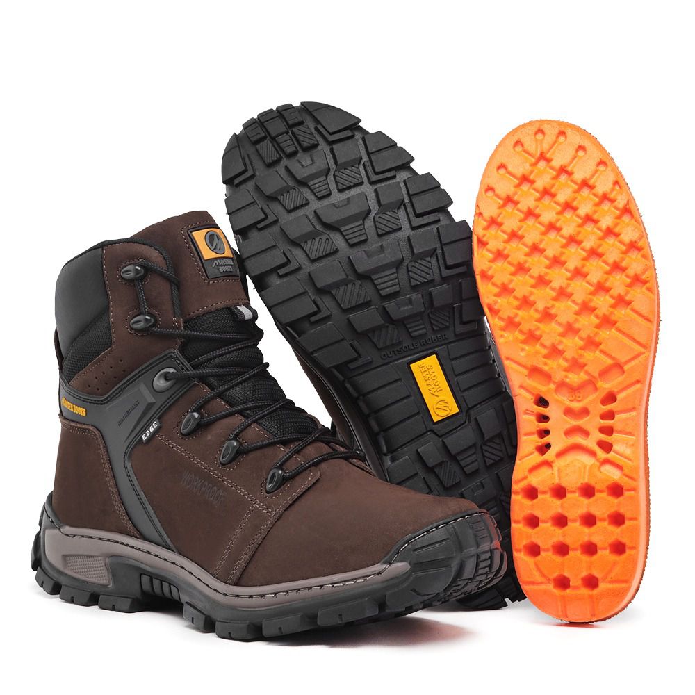 Bota Caterpillar de couro Masculina Palmilha resistente segurança