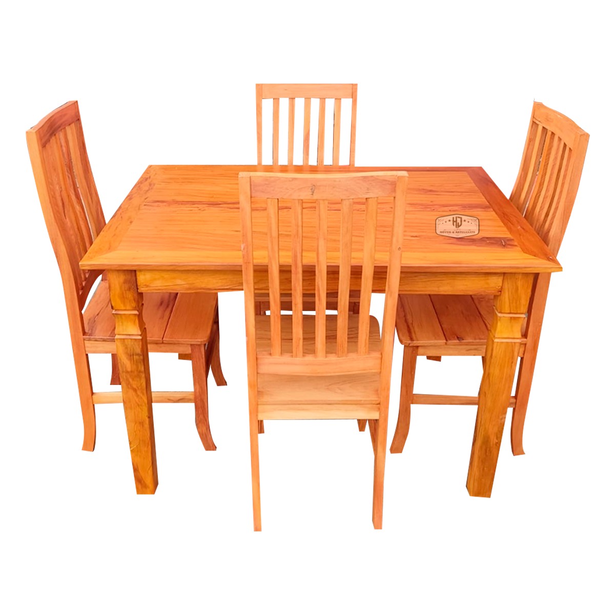 Mesa De Jantar 4 Cadeiras Madeira Maciça Peroba Rosa - HJ Móveis e  Artesanato