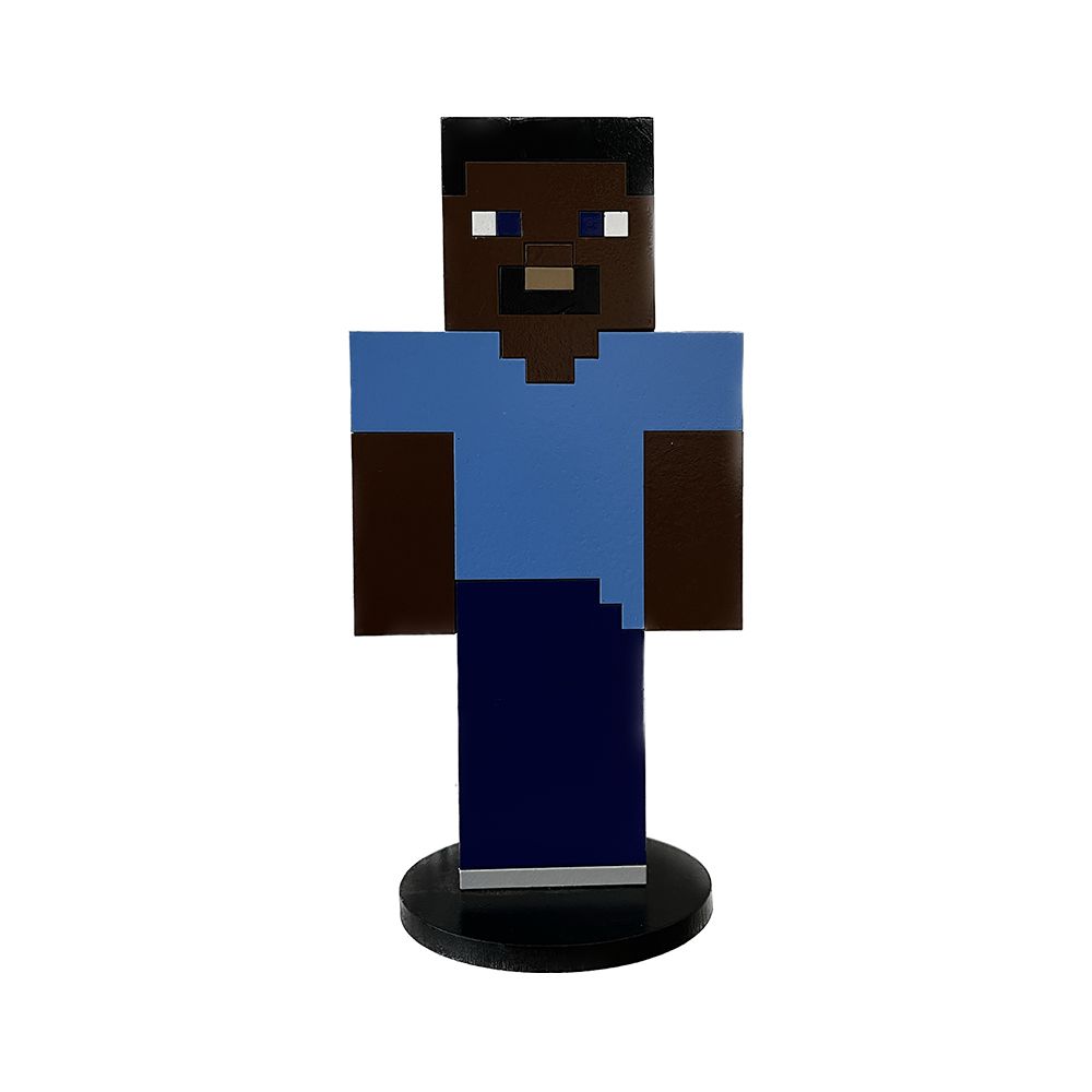 Display MDF Boneco Minecraft Steve Decorativo Festa Infantil - Sanja Festas